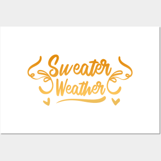 Sweater Weather Cute Fall Design Posters and Art